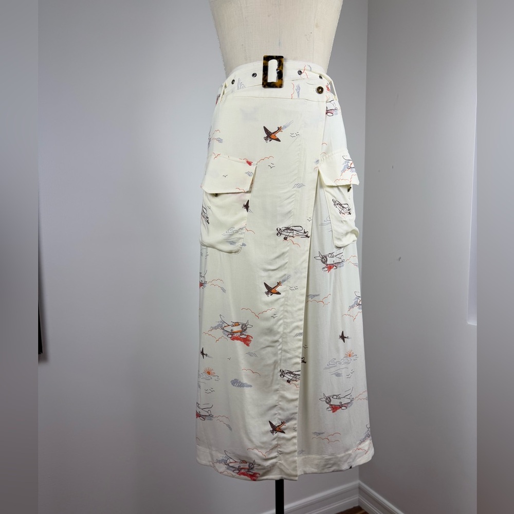 Scotch & Soda printed ivory wrap skirt size L